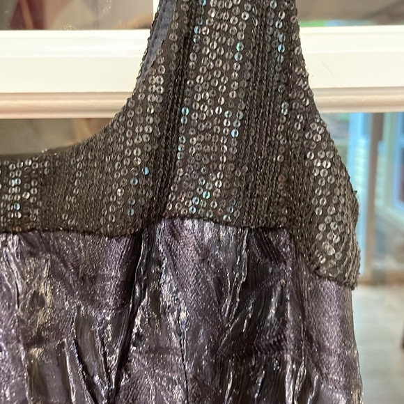 Vintage Carmen Marc Valvo collection dress navy blue with black sequins size 6 - Picture 3 of 5